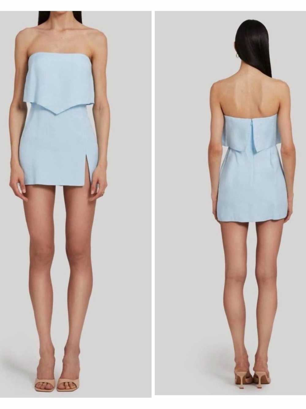 Amanda Uprichard Matea Skort Romper in Powder Blue